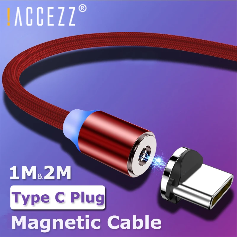 ! ACCEZZ Type C Магнитный зарядный кабель для Huawei P30 Samsung Galaxy S9 S8 S10 Redmi шнур Sony HTC LG