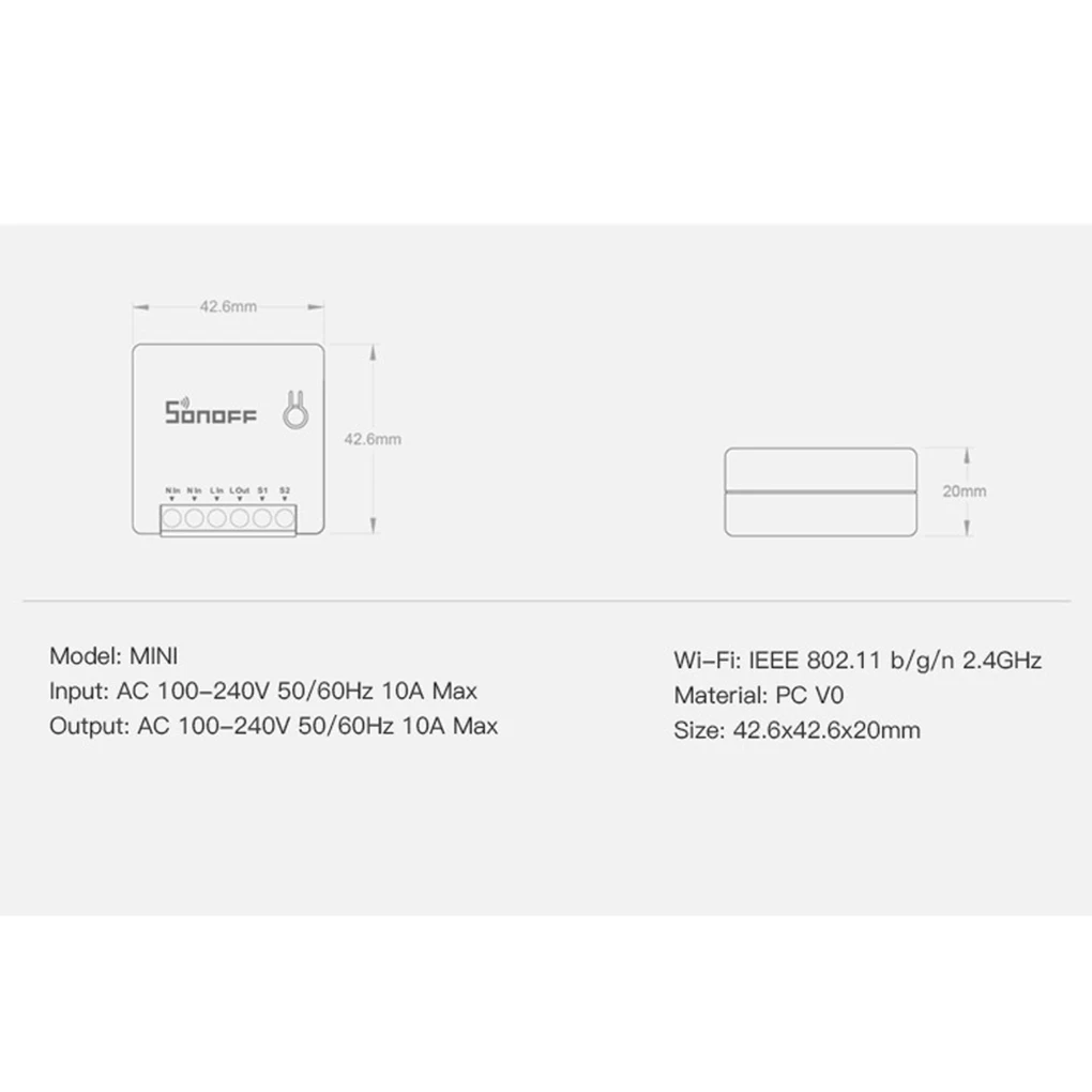 SONOFF Sonoff Мини DIY умный переключатель маленький размер дистанционное управление бытовой техники светильник Wifi переключатель