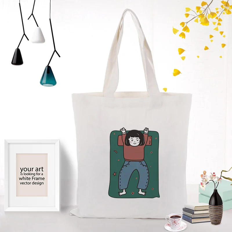 Сумка-тоут personlity текст DIY сумка печать индивидуальный логотип для печати холст ежедневного использования Складная многоразовая сумка для покупок