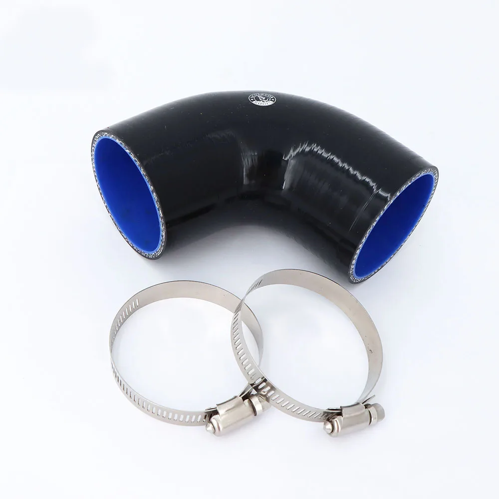 90 degrees 51 57 63 70 76MM Silicone Hose Elbow Rubber Joiner Bend Tube for Intercooler Cold Air Intake Hose + clamp