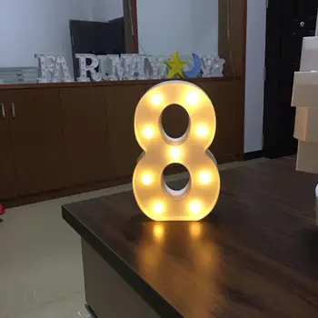 

HiMISS LED Beautiful Arabic Numeral Shape Night Light Stylish Desk Lamp Home Decoration Gift