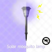 2 светодиодный садовый газон Солнечный антимоскитная лампа инсектициды лампа Zapper Солнечный антимоскитная лампа 0,4 W