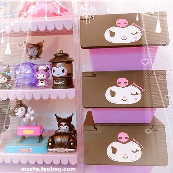 

Kuromi Plastic Storage Box Cosmetic Drawer Container Makeup Organizer Nail Casket Holder Desktop Sundry Storage Case
