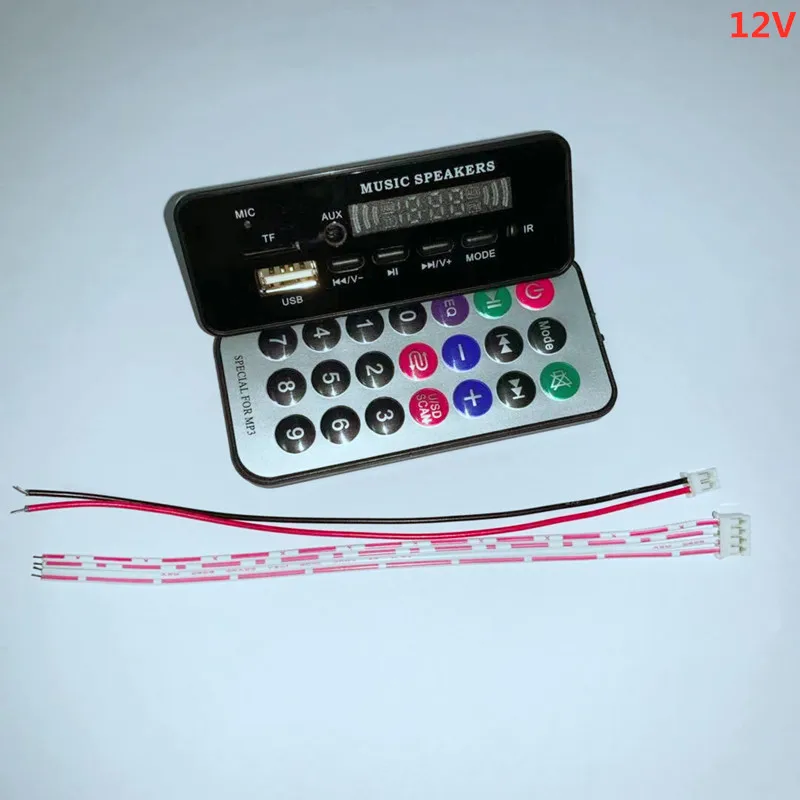 12V Беспроводной MP3 WMA декодер доска пульт дистанционного управления плеер 12 в Bluetooth 5,0 USB FM AUX TF SD карта модуль Автомобильный Радио MP3 динамик - Цвет: 12V
