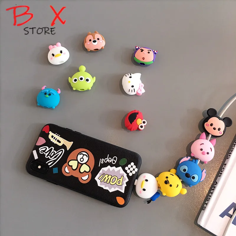 

Wholesale Socket Car Phone Holder Cartoon Protector Cable Cord Saver Cover Coque For iPhone 8 Plus 5 5S SE 5C 6 6S 7 X Xs Max XR