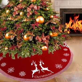 

Creative Christmas Tree Skirt Decoration Knit Carpet Christmas Tree Skirt Home Party Xmas Supplies