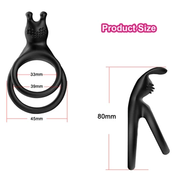 2 In 1 Men's Silicone Penis Ring Clitoris Stimulator Cock Ring Ejaculation Delay Penisring Erection Ring for Men Couples 6