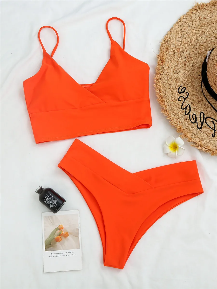 New Sexy Bikini 2022 Women Solid Color Bikinis Swimsuits Women Push Up ...