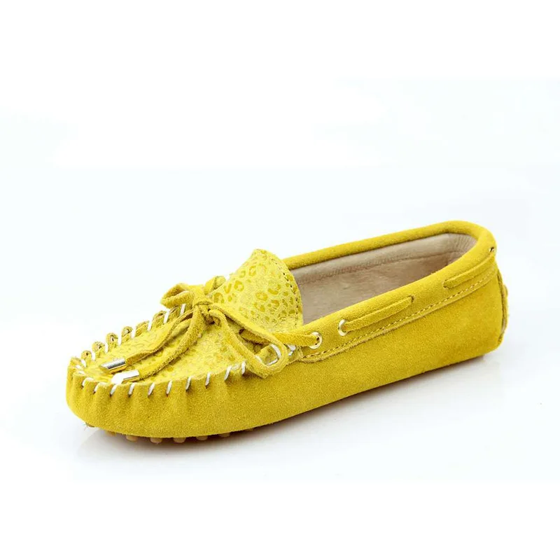 

2019 New Style Spring And Autumn Versatile Korean-style Genuine Leather Fashion Leopord Pattern Moccosins Low Top Flat Comfortab