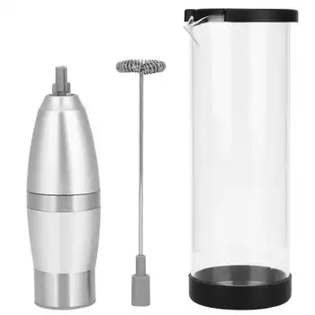 

Stainless Steel Electric Milk Frother Cappuccino Coffee Mixer Drinks Blender Egg Beater Kitchen Tool