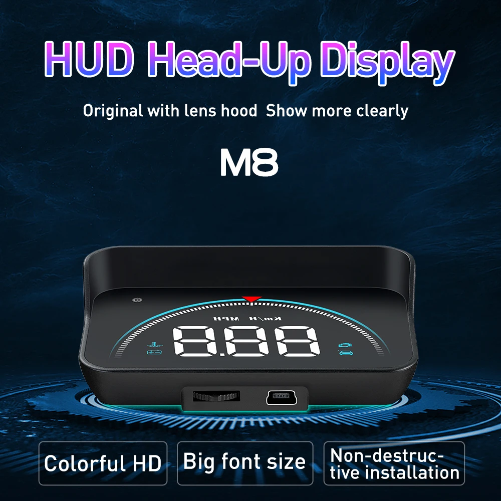 WIIYII Новый M8 светодиодный дисплей с головкой HUD OBD II Автомобильная сигнализация