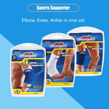 3pcs Elleboog Ondersteuning enkel knie Protector Ademend Compressie Mouw Elleboog Brace Ondersteuning Protector voor Gewichtheffen Artritis