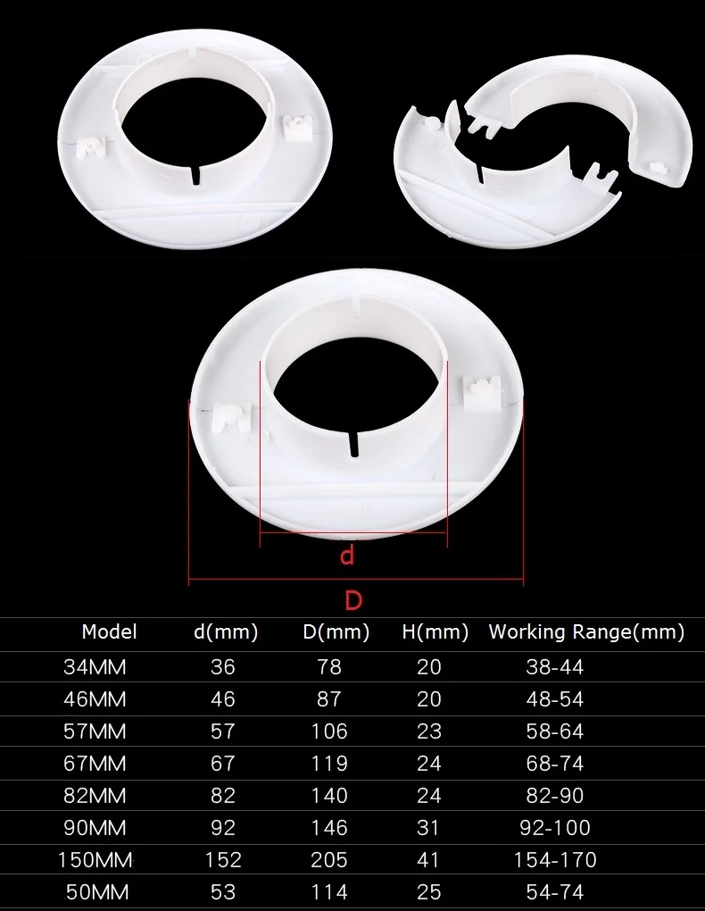 4Pcs/Lot Detachable Adjustable Plastic Air Conditioning Wall Hole Cover