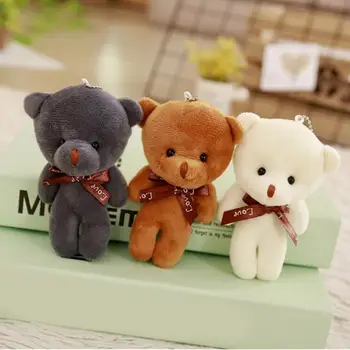 

12CM Cute Bear Plush Toys Stuffed Doll Toy Kids Keychain Bags Pendant Gift Soft Sleeping Appease Toys Animal Toys for Children