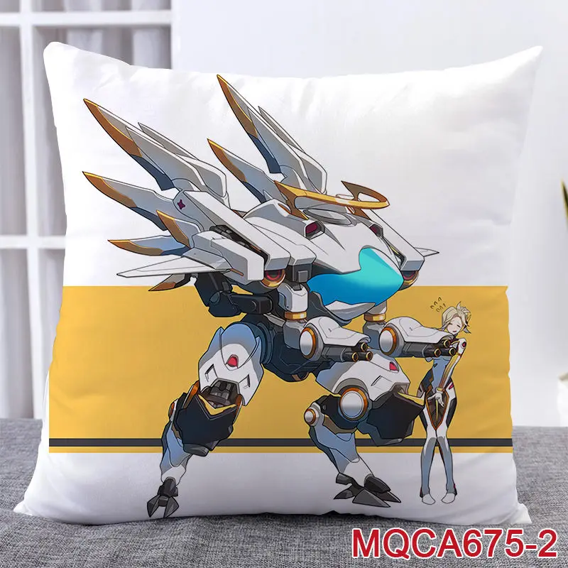 8 45X45 см аниме игра Overwatch наволочка OW dva Mercy Mei Hanzo Genji Reaper Dakimakura Чехол 3D двухсторонний принт наволочка - Цвет: 8