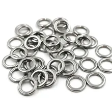 50 Fishing Solid Stainless Steel Seamless Snap Split Rings Lures Tackle Connector Iron Plate Solid Seamless Horoscope Ring