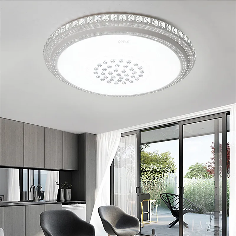 

2019 New crystal chandelier Lights Home Lighting led lamp Living room Bedroom plafonnier Round led chandelier lampadari fixtures