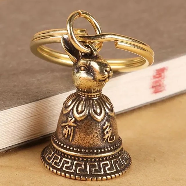 Chinese Zodiac Brass Handicraft Casting Magic Bell Key Wind Bell Tibetan Bronze Bell Creative Gift Home Decoration Pendant 5