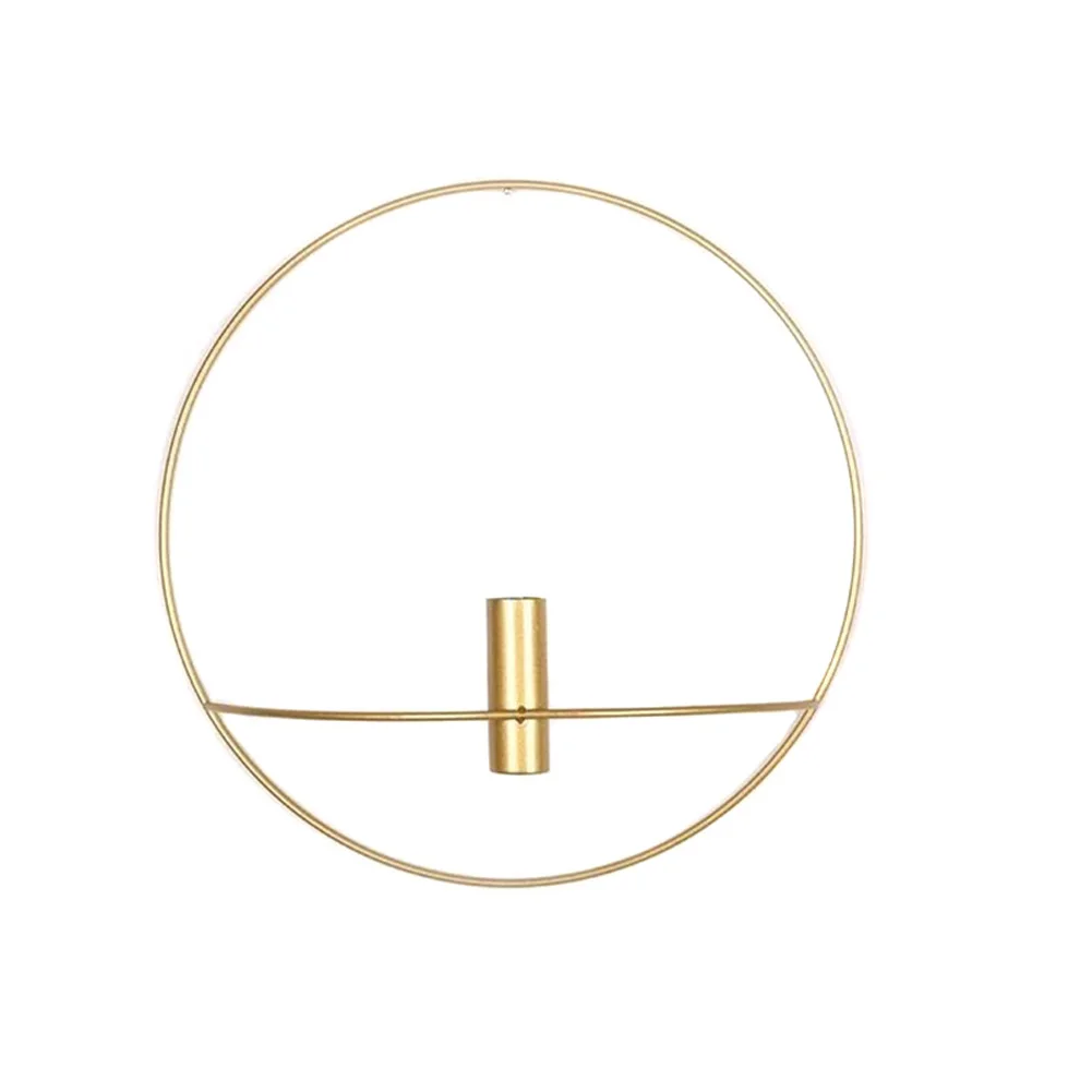 Gold-29cm 3D металлический подсвечник настенный подсвечник геометрический чайный светильник домашний декор DC156 - Цвет: Gold-29cm