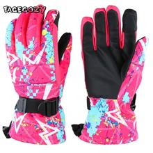 Facecozy зимний теплый для катания на лыжах флисовые водонепроницаемые перчатки мужские Сенсорный экран для женщин Спорт на открытом воздухе Сноуборд снегоходные перчатки для пеших прогулок