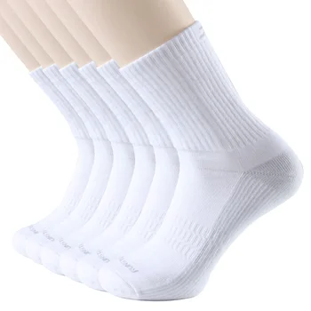 

6 Pairs of Cotton Half Cushion Crew Socks Comfortable Breathable Socks for Men