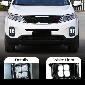 

CSCSNL 2Pcs Car DRL Daytime Running Light For KIA Sorento 2013 2014 LED Daylight Waterproof 12v fog lamp car Styling lights
