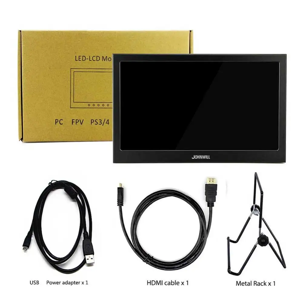1920X1080 ips 11,6 дюймов портативный монитор двойной мини HDMI PS3 PS4 Xbox360 игровой дисплей для Raspberry Pi Windows 7 8 10 USB5V Мощность - Цвет: With Metal stand