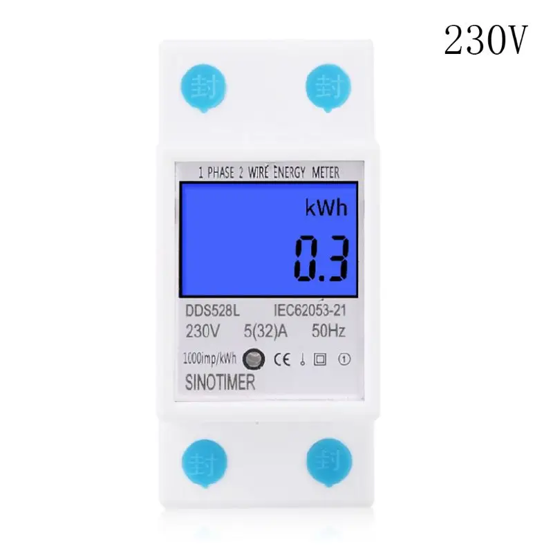 DDS528L цифровой счетчик энергии однофазный 110/230V 50Hz Din дождь монтажа кВт/ч