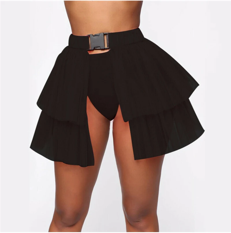 Новая модная женская эластичная юбка с высокой талией прозрачная сетчатая макси юбка женская сексуальная однотонная пляжная Клубная одежда для вечеринок Лето