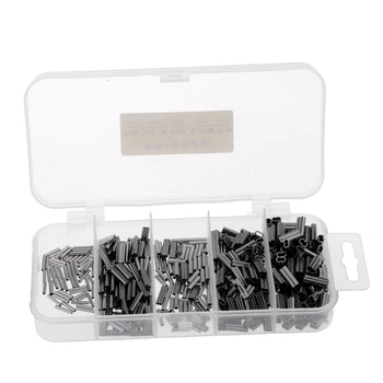 

500Pcs/box Single/Double Copper Tube Fishing Line Crimping Sleeve Tube Connector