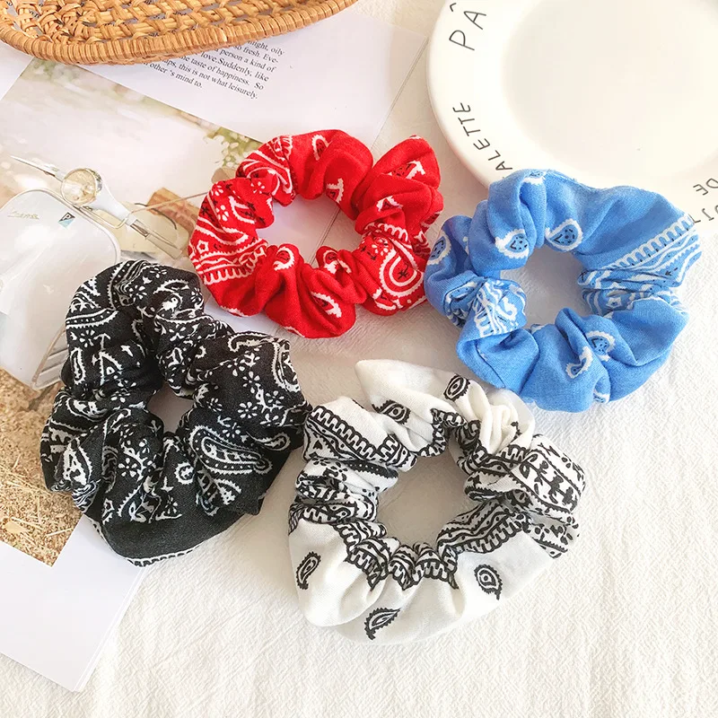 

4Pcs/Lot Simple Flower Elastic Hair Bands Women Red Cute Hair Rope Girls Ponytail Holder Scrunchie Wholesale Hair Accessories