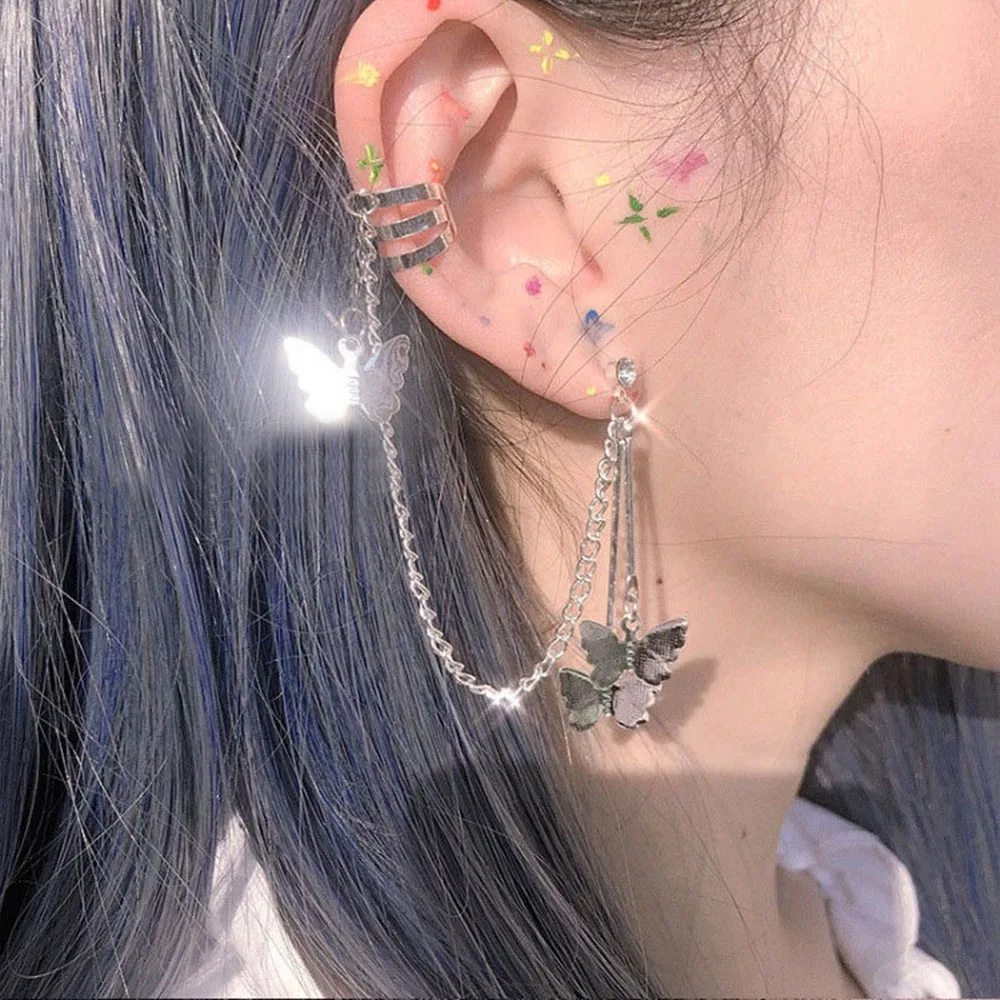 2020 Fashion Mini Minimalist Butterfly Fairy Shiny Exquisite Unique Ear Bone Stud Earrings for Women Jewelry Gifts