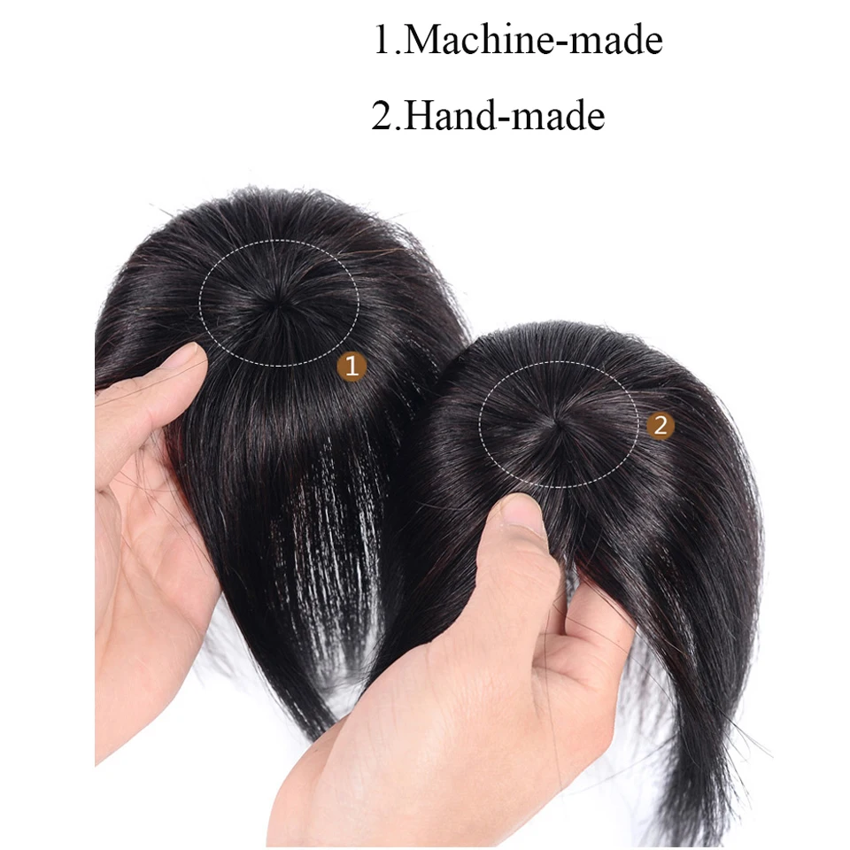 MSTN прямые синтетические протеиновые шелковые волосы Топ кусок закрытие парик волосы ручной работы натуральный черный Топпер шиньон с взрыва