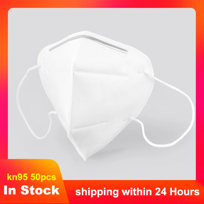 

50pcs KN95 mask Half Face Dust Gas Mask KN95 mask Safety Protective Mask Anti Dust Anti Organic Vapors PM2.5 Fog