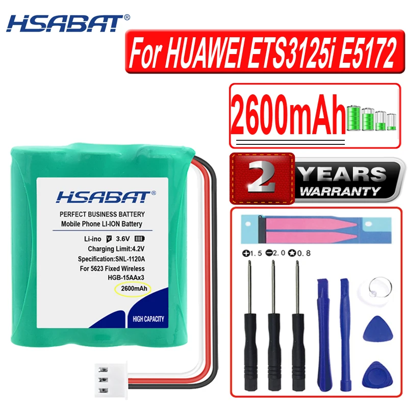 HSABAT 2600mAh HGB 2A10x3 15AAx3 Аккумулятор для HUAWEI 5623 Fixed Wireless Phone ETS3125i E5172 ETS5623 2222 + 515H E5172s