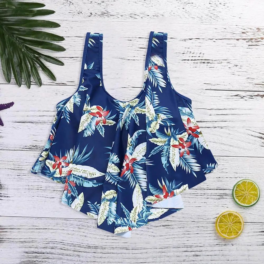 2019 Summer New Women High Waisted Bikini Swim Shorts Sexy Top Ruffled Bottom Swimsuit Swimwear Bathing Suit Bikini Set