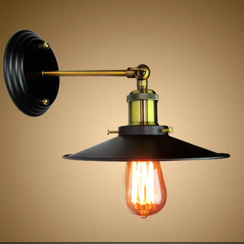 

Antique American style bedside antique wall lamp single-head living room Sconce lights vintage fashion bar lamps