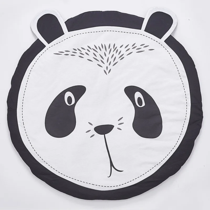 as picture INS Baby мультфильм панда игровой коврик игрушки Tapete младенческой хлопок Круглый ползать одеяло меховой коврик ковер тренажерный зал игры ковер фото реквизит - Цвет: as picture