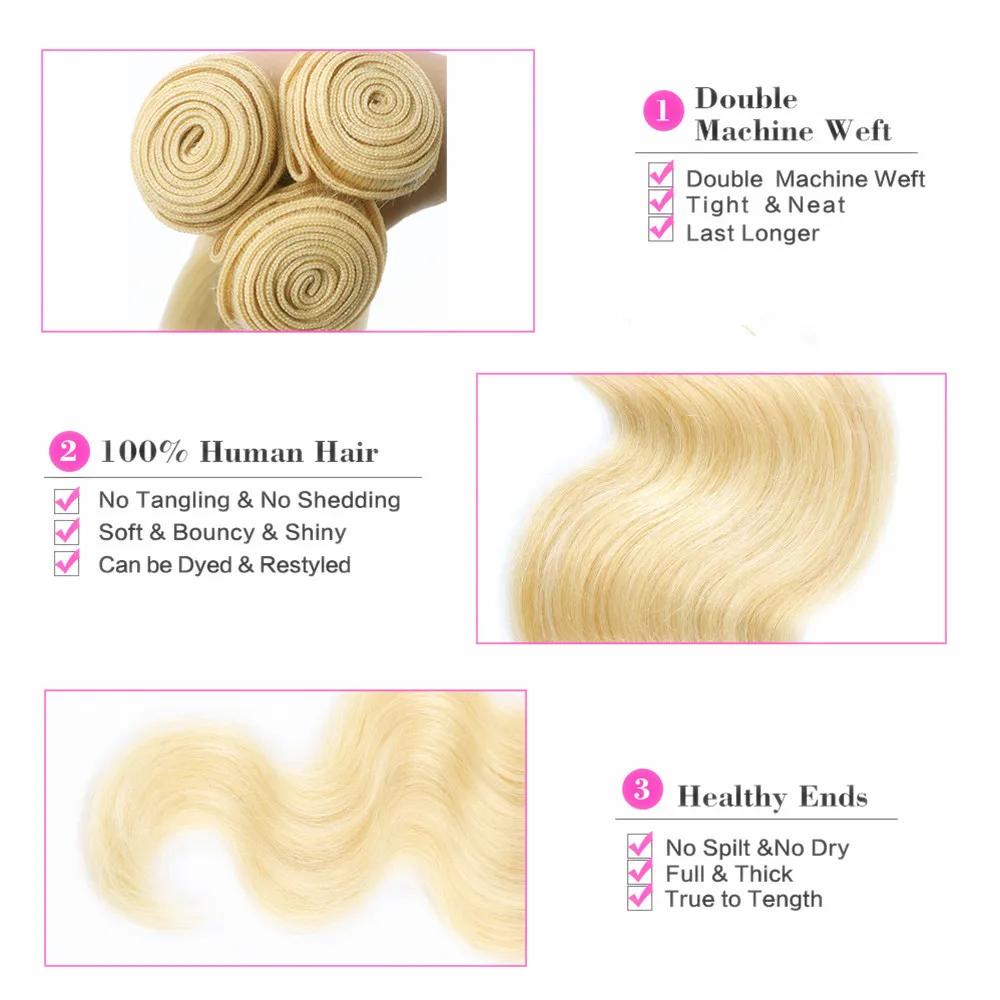 Acehair 613 пряди с закрытием объемная волна Мёд русые перуанские волосы Remy 13x4 уха до уха может занять от 10 до 30 дюймов человеческие волосы переплетения