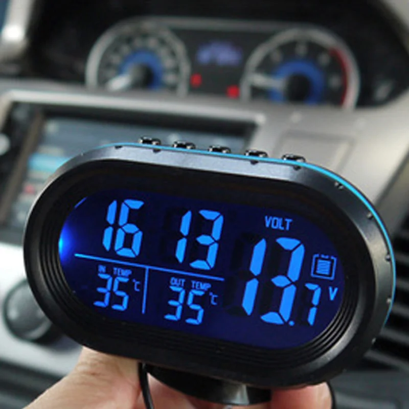  Car Clock & Date Digital Display Indoor Outdoor Thermometer & Voltage Monitor durable and practical