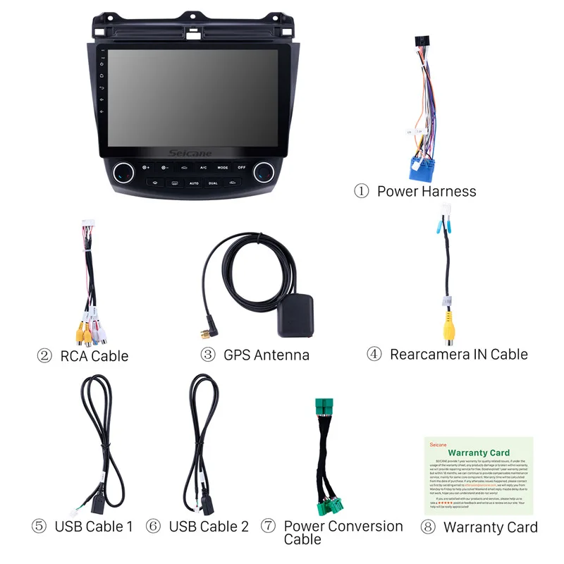 Discount Seicane 10.1" 1024*600 4-core 2DIN Android 8.1 Car Unit Radio GPS Navi Player For 2003-2006 2007 Honda Accord 7 Vehicle Stereo 4