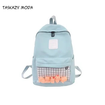 

2020 New Casual Clear Waterproof Womens Backpacks Harajuku Nylon Travel Schoolbags Cute Small Duck Student Back Pack Teen Girls