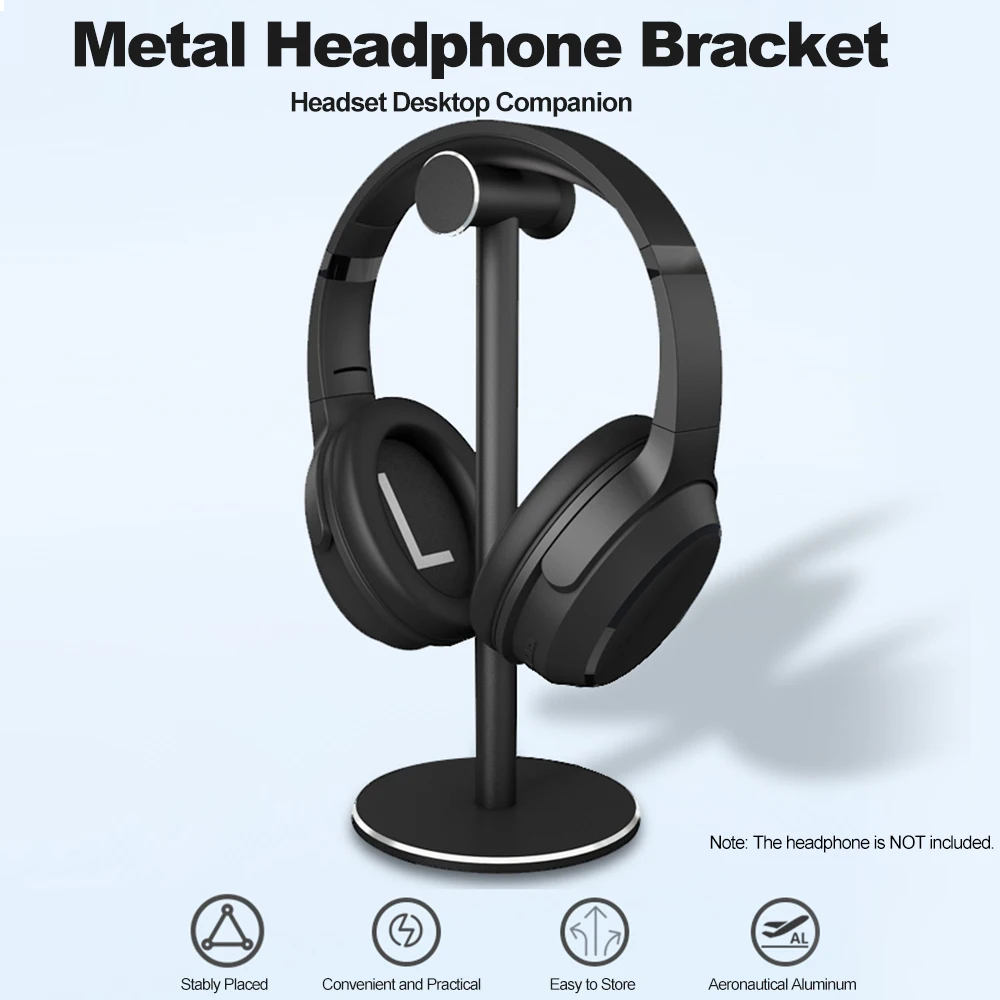 Headphones Holder Stand Durable Aluminum Alloy Metal Detachable Stable Bracket Silicone Pad for Wired Wireless Gaming Headsets