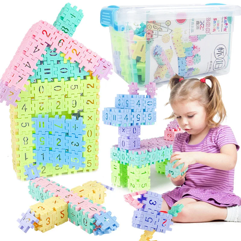 48-96pcs/set Digital Educational Building Blocks Assembly DIY Creative Bricks Sets Wisdom Development Christmas Gift for kids