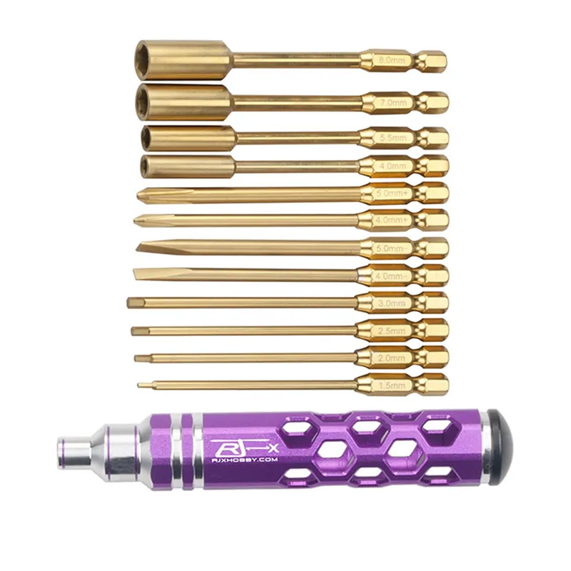 

Newest RJX RJX2881 13 In 1 Hex Nut Phillips Flat Screwdriver Multifuncational Repairing Tools Set For RC Models Parts Accessorie