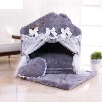 

Four seasons new kennel removable and washable pet nest pet house teddy bear warm cute princess bed
