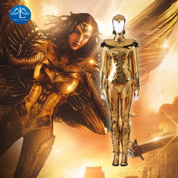 

Movie Wonder Woman 1984 WW84 Cosplay Costume Diana Prince Suit for Girls Carnival Halloween Outfit Adult Gold Version