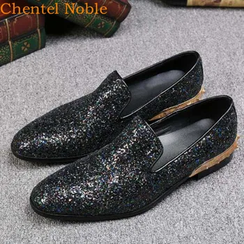 

2020 Chentel Noble Manual Gentleman Rivet Decoration Fashion Mens Dress Shoes Genuine Leather Flats For Business Mens Shoes
