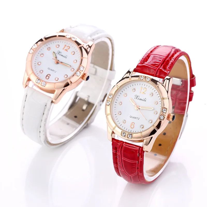 

Manufacturers Supply of Goods Night Light Waterproof Unisex Leather Belt Quartz Watch Gift Watch Diamond Set Women's Classic-Sty