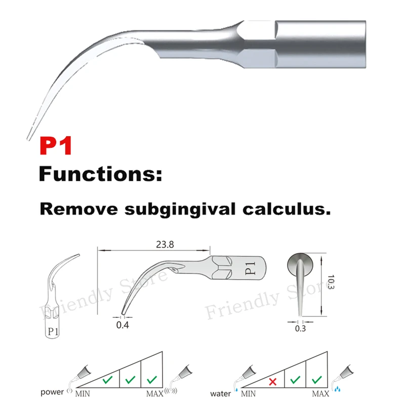 3Pcs P1 P3 P4 Dental Equipment Scaler Tip Perio Scaling Tips For EMS and Woodpecker Ultrasonic Scaler Handpiece Teeth Care Tools